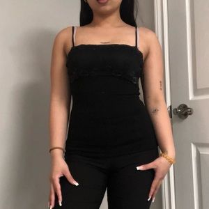 COSTA BLANCA vintage/y2k black lace cami tank top (size S)